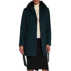 Andrew Marc Genuine Dyed Fox Fur Collar Coat